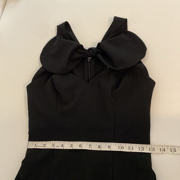Denny Rose Black Mini Bow Neckline Dress Size Small - Picture 11 of 12